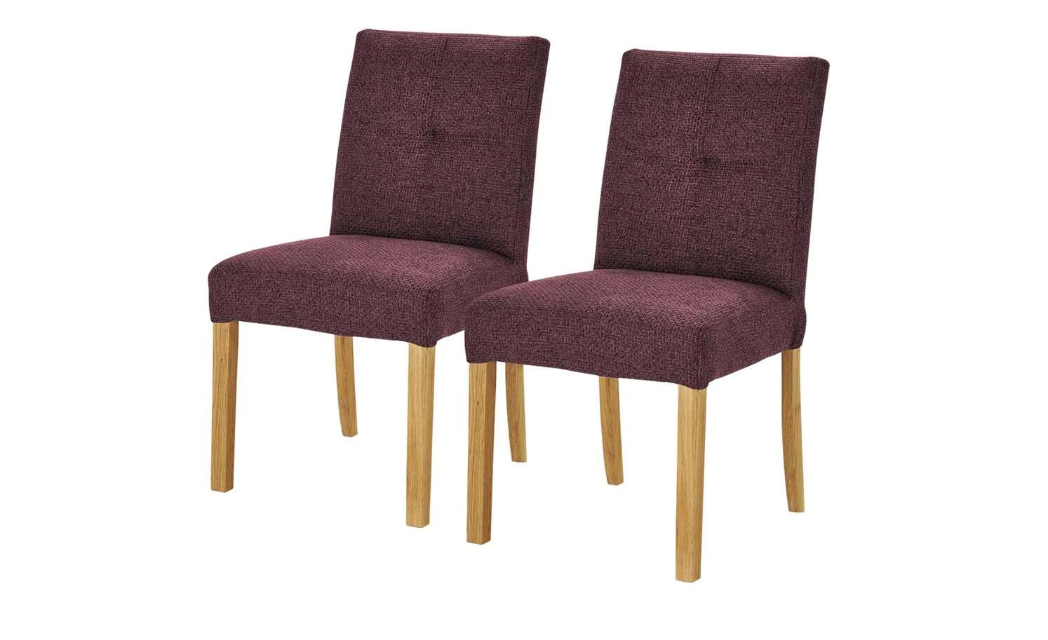 Woodford 2er Set Polsterstuhl Mako | Webstoff grob Bordeaux Eiche geölt 4 Woodford 2er Set Polsterstuhl Mako | Webstoff grob Bordeaux Eiche geölt – Bild 2