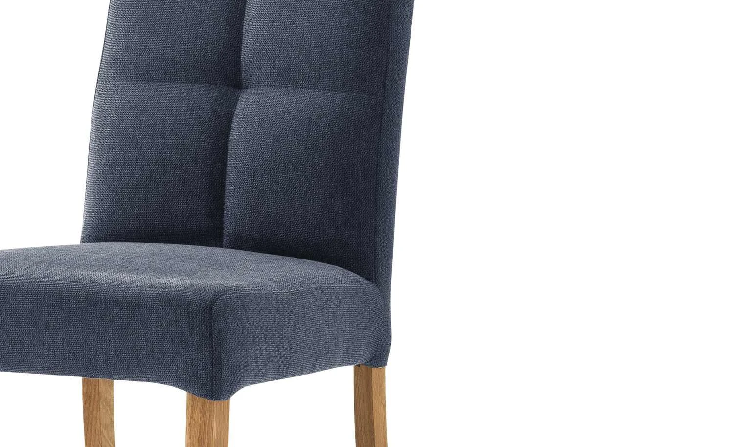 Woodford 2er Set Polsterstuhl Mako | Webstoff fein Nachtblau Eiche geölt 4 Woodford 2er Set Polsterstuhl Mako | Webstoff fein Nachtblau Eiche geölt – Bild 2