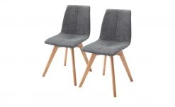 Woodford 2er Set Polsterstuhl Marven | Anthrazit Eiche geölt