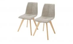 Woodford 2er Set Polsterstuhl Marven | Cappuccino (Hellbraun) Buche natur