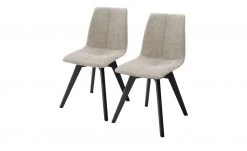 Woodford 2er Set Polsterstuhl Marven | Cappuccino (Hellbraun) Schwarz