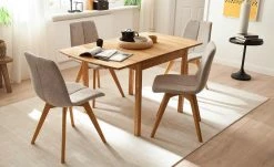 Woodford 2er Set Polsterstuhl Marven | Cappuccino (Hellbraun) Eiche geölt