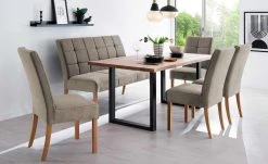 Woodford 2er Set Polsterstuhl Renaldo | Cappuccino (Braun) Eiche geölt