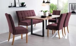 Woodford 2er Set Polsterstuhl Renaldo | Bordeaux Eiche geölt