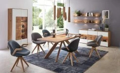 Wohnwert Armlehnstuhl Novum | Antikblau mit Elastic-Aktiv-Federung (gesundes Sitzen)