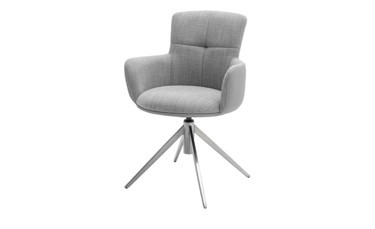 Polsterstuhl drehbar Curo | Grau Edelstahl 5 Polsterstuhl drehbar Curo | Grau Edelstahl – Bild 3