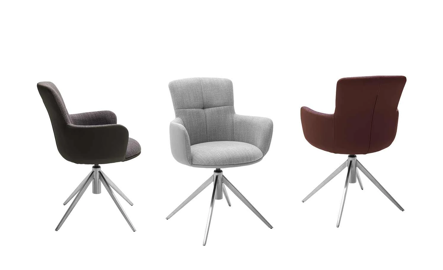 Polsterstuhl drehbar Curo | Grau Edelstahl 3 Polsterstuhl drehbar Curo | Grau Edelstahl