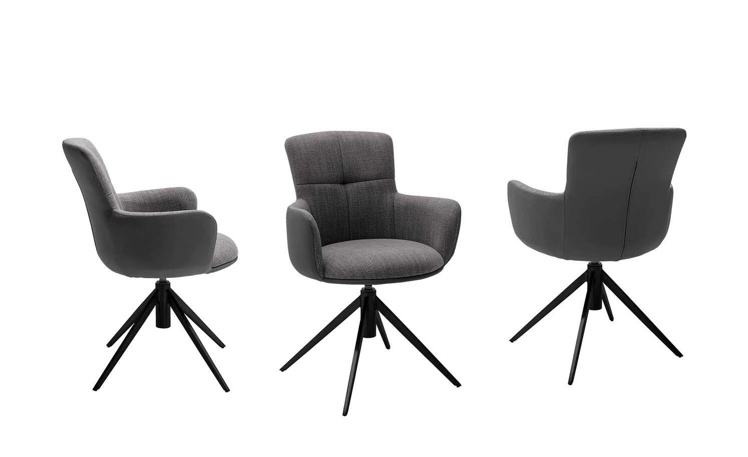 Polsterstuhl drehbar Curo | Anthrazit Schwarz 5 Polsterstuhl drehbar Curo | Anthrazit Schwarz – Bild 3