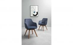 Dine + Mine Polsterstuhl Corby | Nachtblau Akaziefarbig Nein