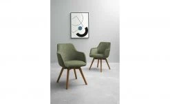 Dine + Mine Polsterstuhl Corby | Olivgrün Wildeiche Nein
