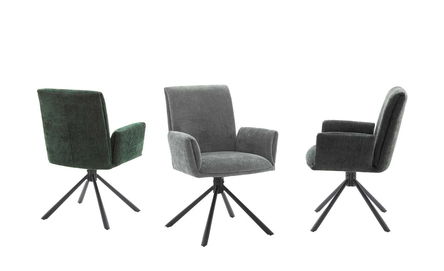 Polsterstuhl drehbar Lodis | Grau Schwarz 3 Polsterstuhl drehbar Lodis | Grau Schwarz