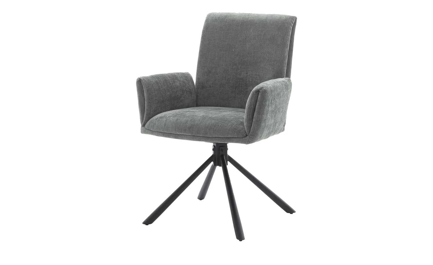 Polsterstuhl drehbar Lodis | Grau Schwarz 4 Polsterstuhl drehbar Lodis | Grau Schwarz – Bild 2