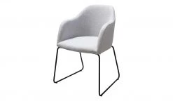 Woodford Polsterstuhl mit Armlehne Vilo | Silbergrau Kufengestell – Schwarz