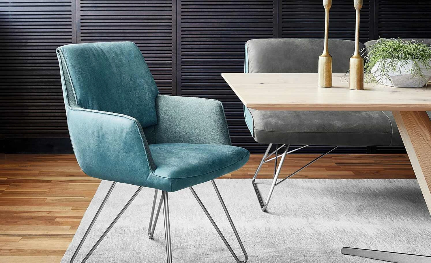 KOINOR Polsterstuhl Cocoon | Türkis / Blau Ja 3 KOINOR Polsterstuhl Cocoon | Türkis / Blau Ja